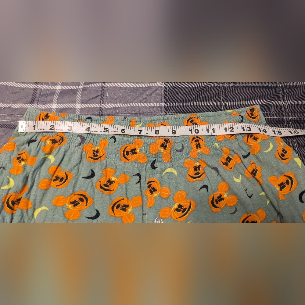 Disney Halloween Mickey Mouse Jack O Lantern Cropped Pajama Bottoms sz S - Picture 7 of 8